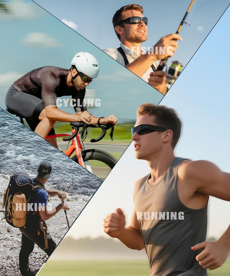 QALLY Store Sports Sunglasses-Men Polarized Mens-Sunglasses: Wrap Around Sun Glasses for Cycling Fishing with UV400 Protection - Image 5